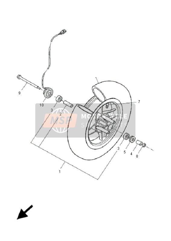 Yamaha EW50N SLIDER 2009 Front Wheel for a 2009 Yamaha EW50N SLIDER